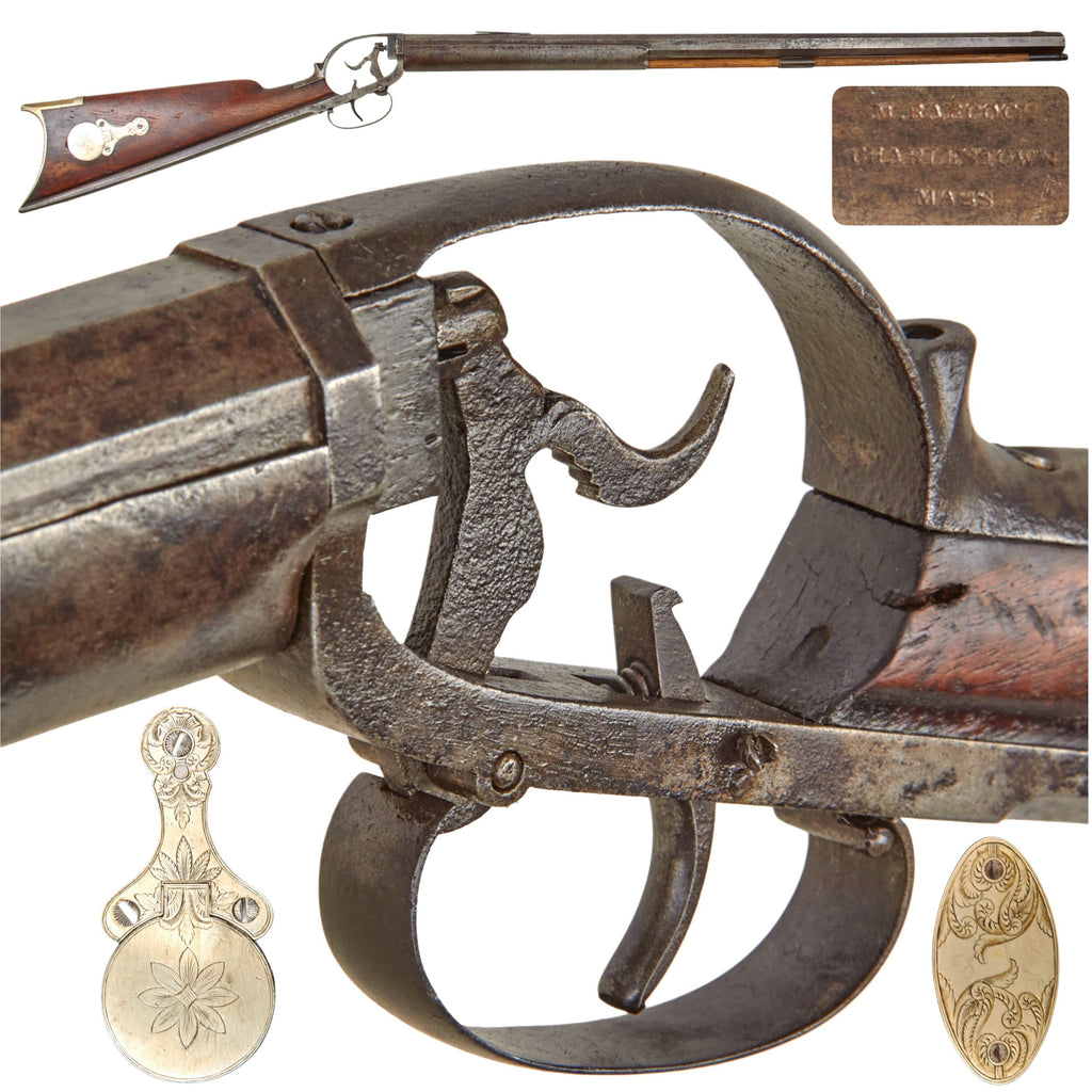 Original U.S. Babcock Open-Frame Percussion Rifle — Circa 1850 - Marked M. Babcock Charlestown Mass Original Items