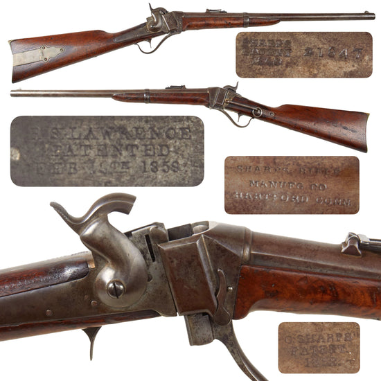 Original U.S. Rare Pre Civil War Sharps Model 1853 Slant Breech Saddle Ring Cavalry Carbine with Excellent Bore - Serial 21847 Original Items