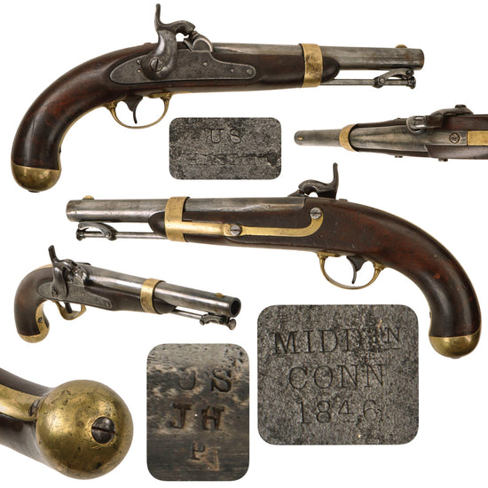 Original U.S. Civil War Era M-1842 Percussion Cavalry Pistol by H. Aston & Co. - dated 1846 and 1849 Original Items