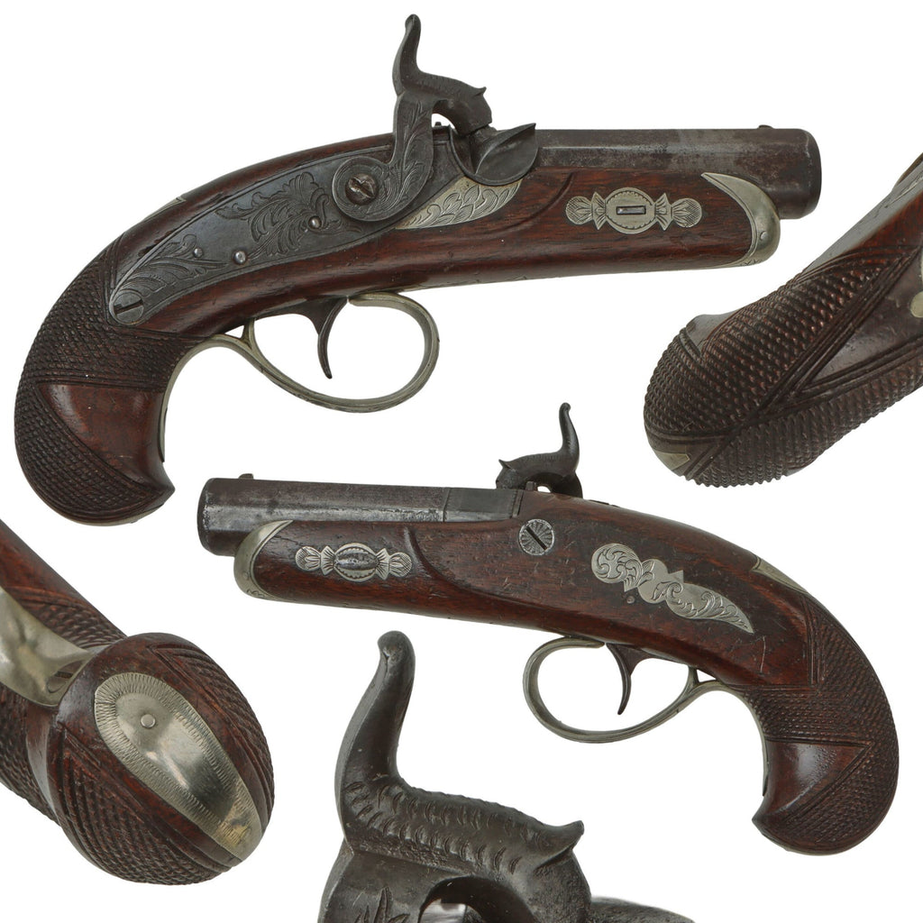 Original U.S. Civil War Era Silver Mounted "Philadelphia Deringer" Style .42cal Rifled Pocket Percussion Pistol - circa 1860 Original Items