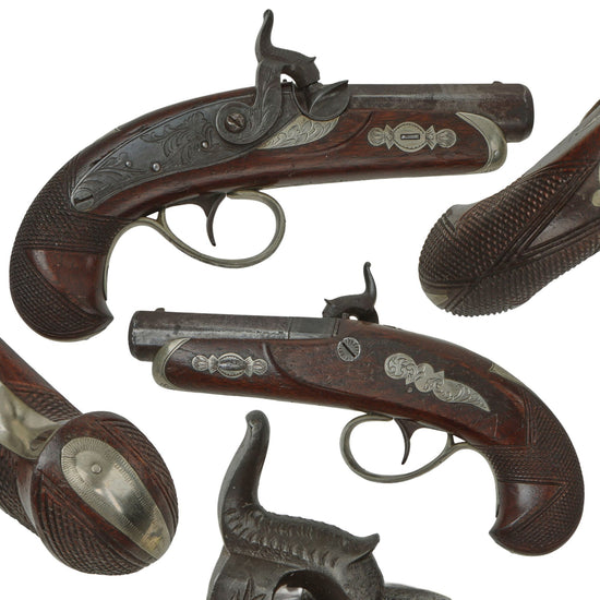Original U.S. Civil War Era Silver Mounted "Philadelphia Deringer" Style .42cal Rifled Pocket Percussion Pistol - circa 1860 Original Items
