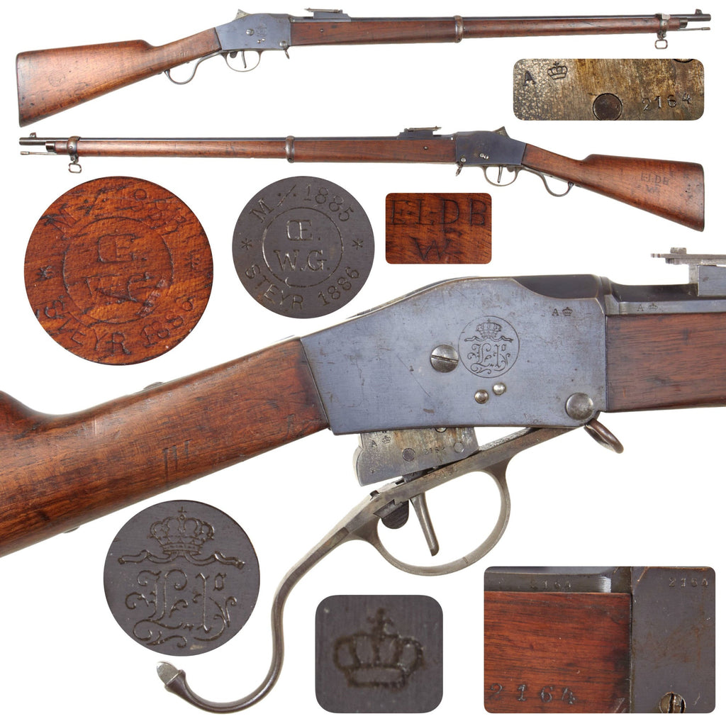 Original Portuguese Guedes M1885 Falling Block Infantry Rifle by ŒWG Steyr Dated 1886 - As Used in the Boer War - Matching Serial 2164 Original Items
