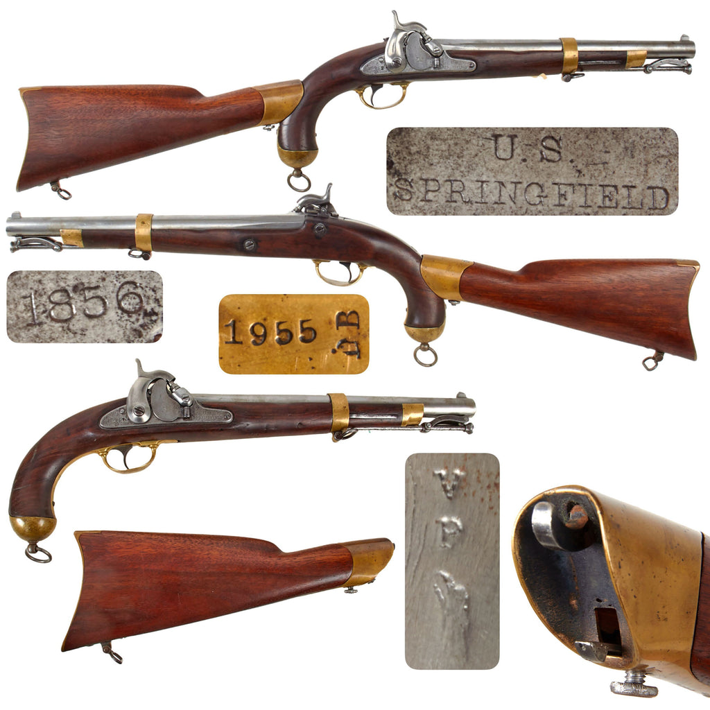Original U.S. Civil War Era Springfield Model 1855 Percussion Pistol-Carbine with Rare Detachable Shoulder Stock – Dated 1856 Original Items