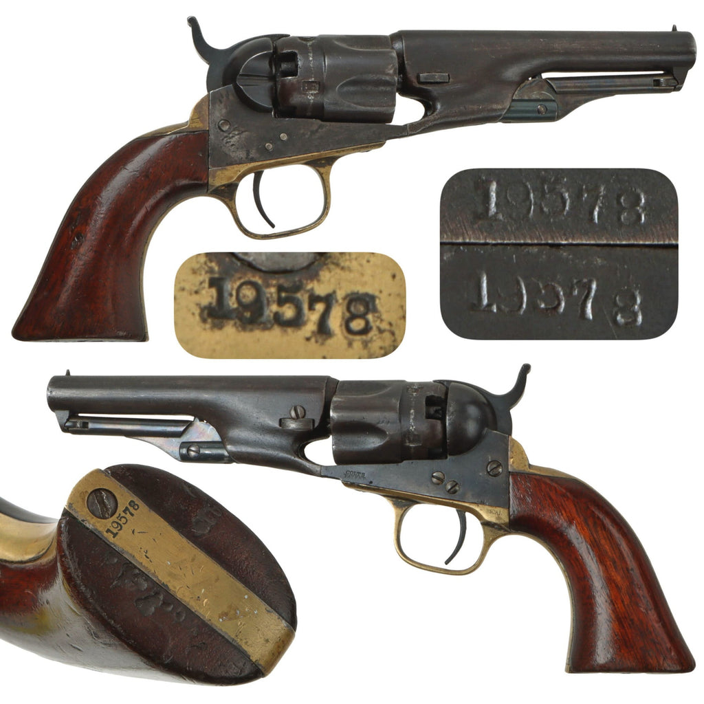 Original U.S. Civil War Colt M-1862 Police Pocket .36cal Percussion Revolver with 4 ½" Barrel made in 1863 - Serial 19578 Original Items
