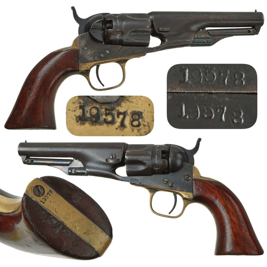 Original U.S. Civil War Colt M-1862 Police Pocket .36cal Percussion Revolver with 4 ½" Barrel made in 1863 - Serial 19578 Original Items