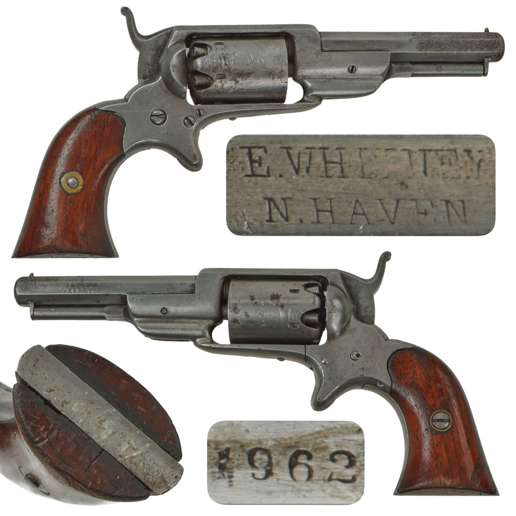 Original U.S. Civil War Era Whitney New Model "Root" .28cal Pocket Percussion Revolver with 3 1/2" Barrel - Serial 1962 - Highest Recorded Serial Original Items