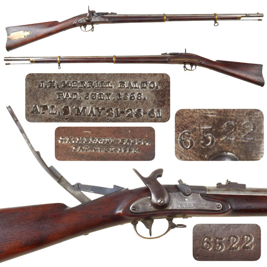 Original U.S. Civil War Rare J.H. Merrill M1862 Breech Loading Infantry Rifle Serial 6522 - One of 770 Supplied to U.S. Govt. Original Items