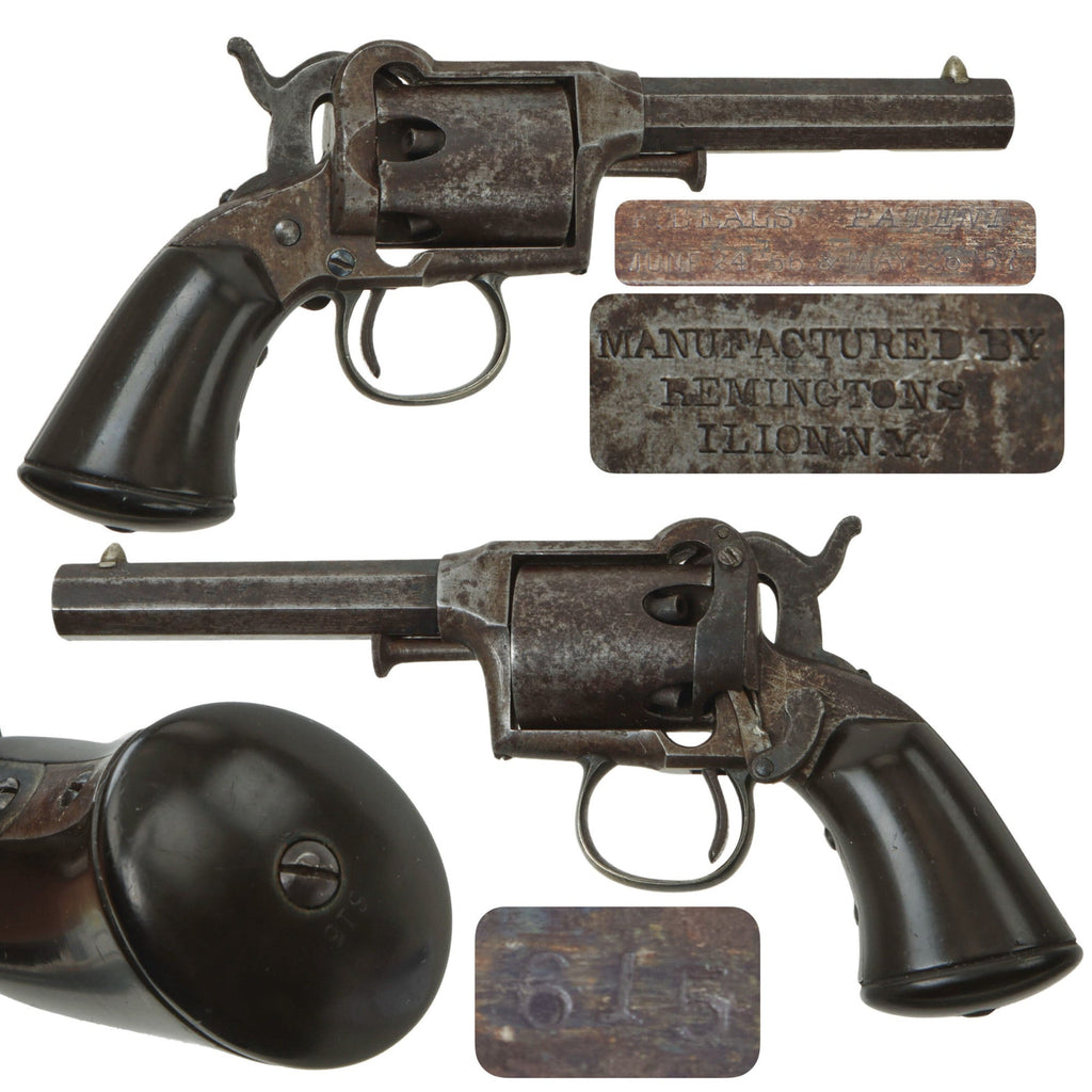 Original U.S. Remington & Sons 1st Model Remington-Beals .31cal Pocket Percussion Revolver - Serial 615 Original Items