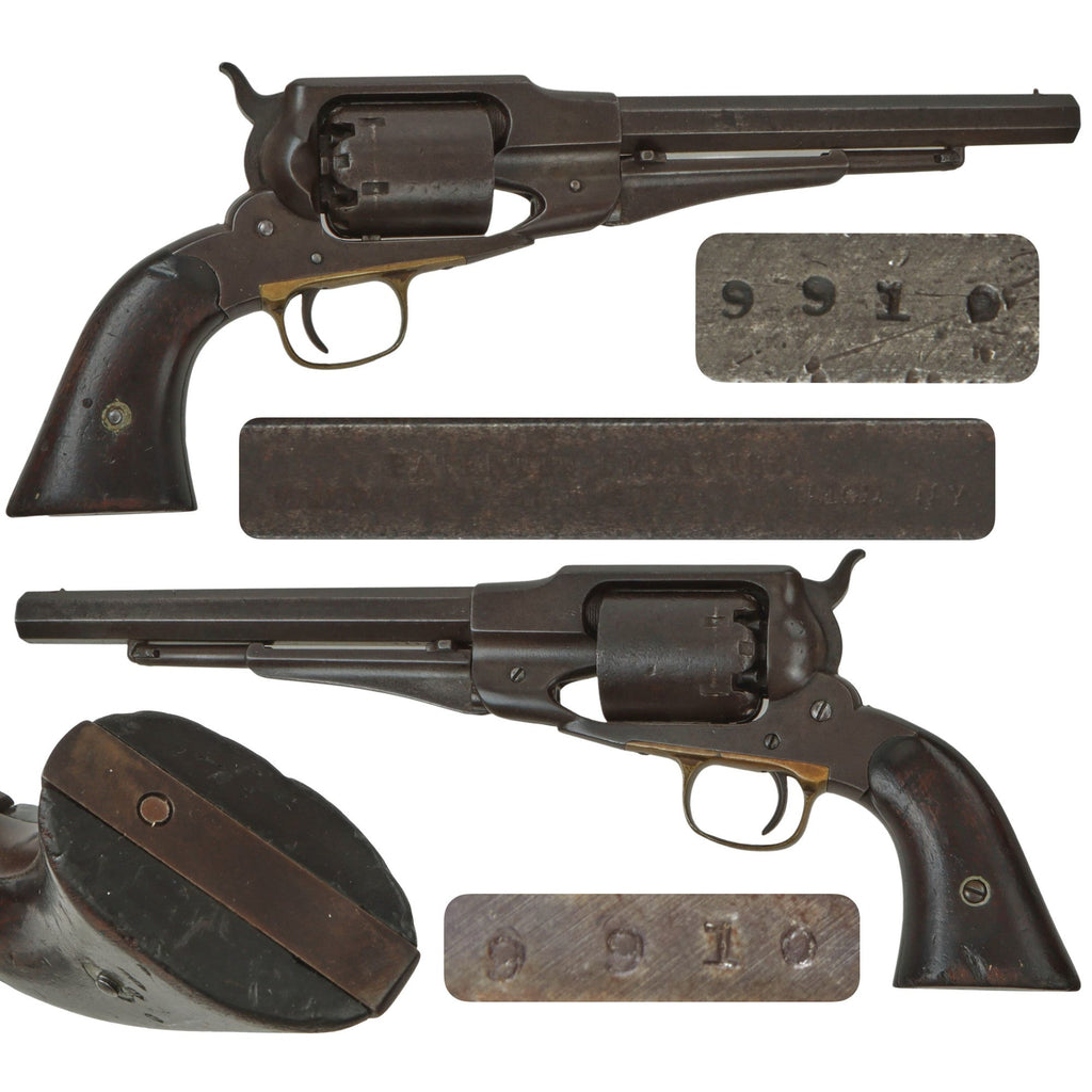 Original U.S. Civil War Remington .44cal "Old Model" 1861 Army Percussion Revolver with Hollow Rammer - Serial 9910 Original Items