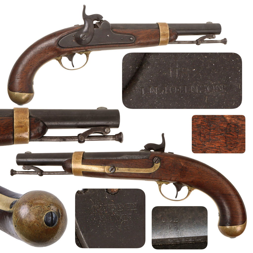 Original U.S. Civil War Era M-1842 Cavalry Percussion Pistol by I.N. Johnson - dated 1854 Original Items