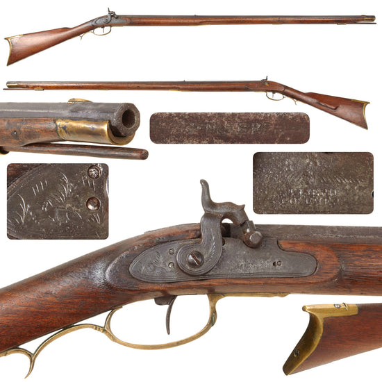 Original U.S. Percussion Rifle by James Marker of Maryland with Trade Lock by Joseph Golcher - Circa 1850 Original Items