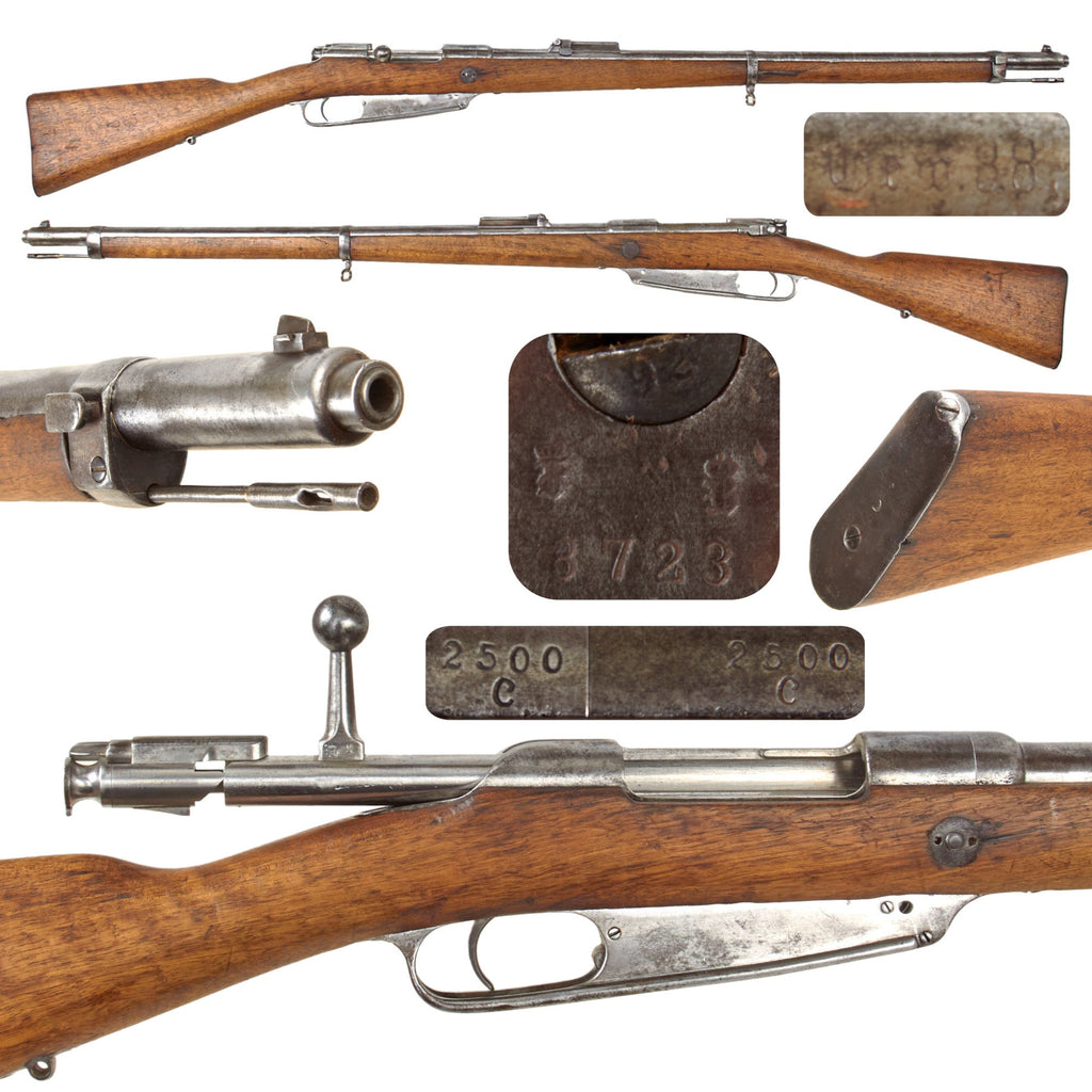 Original German Pre-WWI Gewehr 1888 Commission Rifle by ŒWG Steyr Serial 2500 c with No Turkish Markings - Dated 1891 Original Items