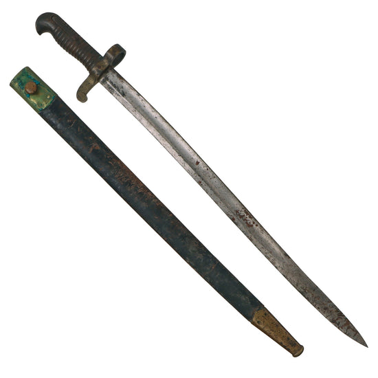 Original U.S. Civil War M1855 Style Yataghan Saber Bayonet with M1873/76 Scabbard Original Items