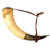 Original U.S. Revolutionary War Era Named “Two-Tone” Powder Horn with Original Leather Carrying Strap & Broken Plug - I. A. Buck Original Items