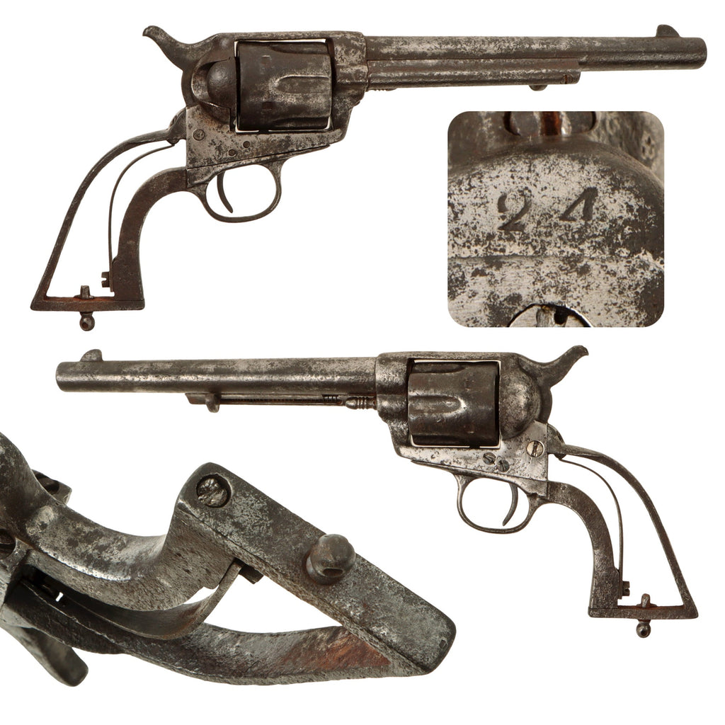 Original Spanish Made Relic Condition Colt Brevete M-1873 Single Action Army Revolver with 7 1/2 Barrel - Serial 24 Original Items