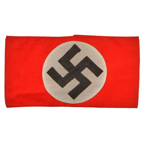 Original German WWII NSDAP & SA Multi-piece Cotton Armband with Paper RZM A4/148 Tag Original Items