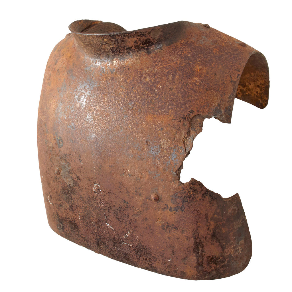 Original Imperial German WWI Trench Body Armor Sappenpanzer Breast Plate with Battle Damage - Ground Dug Original Items