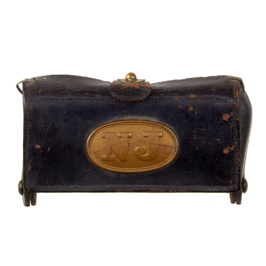 Original U.S. Indian Wars M1874 .45/70 McKeever Cartridge Box with New Jersey Plate - Marked to Watervliet Arsenal - Springfield Trapdoor Rifle Original Items