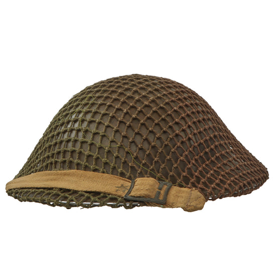 Original Canadian WWII Brodie MkII Steel Helmet Complete with Canadian Two-Color Helmet Net by General Steel Wares. of Toronto - Dated 1941 Original Items