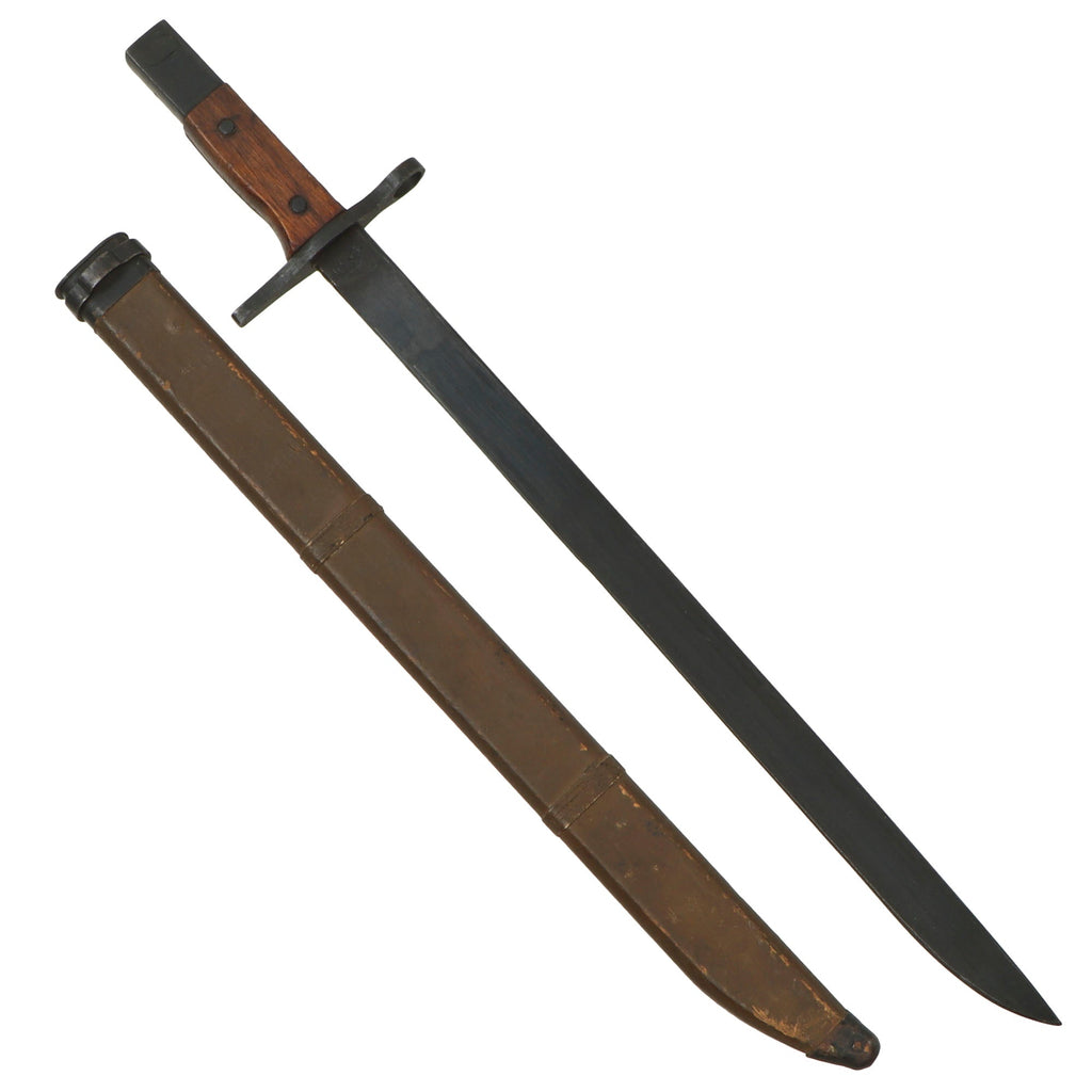 Original Japanese Late WWII Arisaka Type 30 Last Ditch Bayonet & Scarce Bamboo Scabbard by Toyoda Automatic Loom Original Items