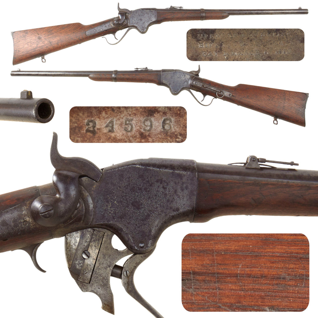 Original U.S. Civil War Model 1860 Spencer Repeating Saddle Ring Carbine Serial Number 24596 - Circa 1864 Original Items