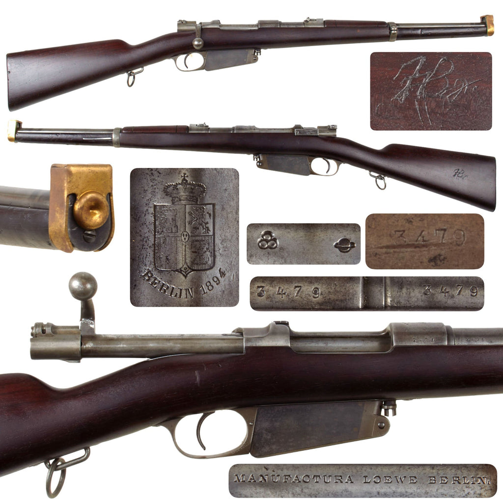Original German-made Spanish Contract Mauser Model 1891 Carbine by Ludwig Loewe Dated 1894 - Serial 3479 Original Items