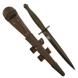Original British WWII Import Marked 3rd Pattern Fairbairn Sykes Fighting Knife with Scabbard