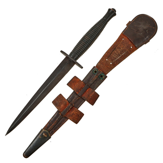 Original British WWII Import Marked 3rd Pattern Fairbairn Sykes Fighting Knife with Scabbard - Broad Arrow B2 Marked Original Items