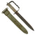 Original U.S. WWII Theater-Made Fighting Knife with OSS Drop Knife Guard, Coin Spacers, and M1 Scabbard - Named Original Items