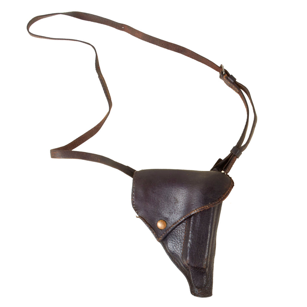 Original Japanese WWII Type 94 Nambu Holster with Shoulder Strap - Rare Original Items