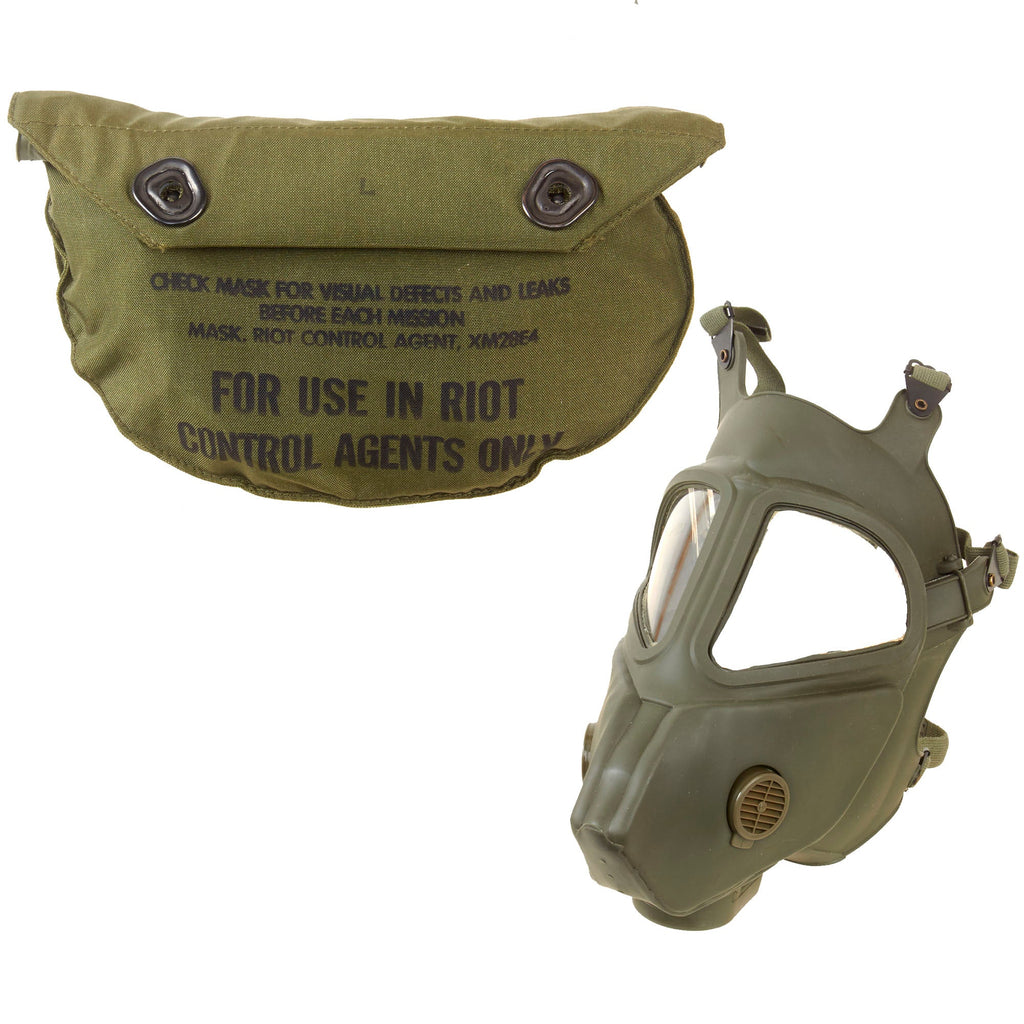 Original U.S. Vietnam War Era XM28E4 Grasshopper Riot Control Agent Gas Mask in Original Pouch - 1969 Dated Original Items