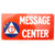 Original U.S. Early Cold War Civil Defense Message Center Painted Steel Sign by J.C. Gury Co. of Los Angeles - 10 x 19⅞” Original Items