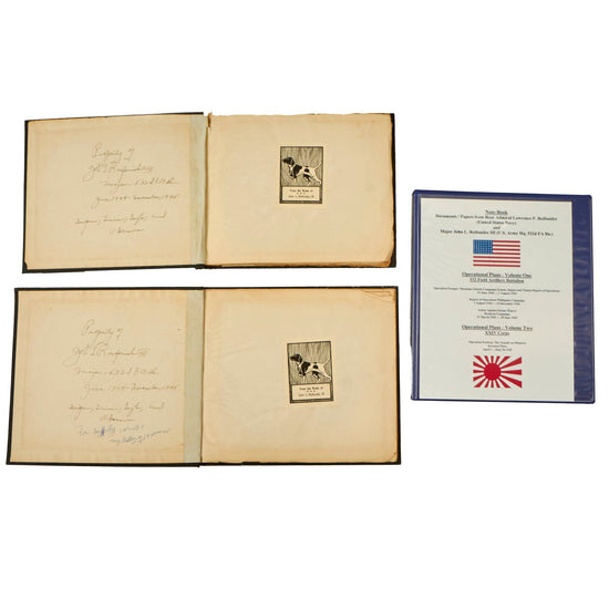 Original U.S. WWII Top Secret Operation Forager & Iceberg 532nd Field Artillery Battalion & XXIV Corps Okinawa Invasion Plan Books with Maps & Binder of Ephemera - Major John L. Reifsnider Original Items
