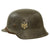 Original German WWII M42 Single Decal Army Heer Helmet with 56cm Liner & Chinstrap - Stamped ET66 Original Items