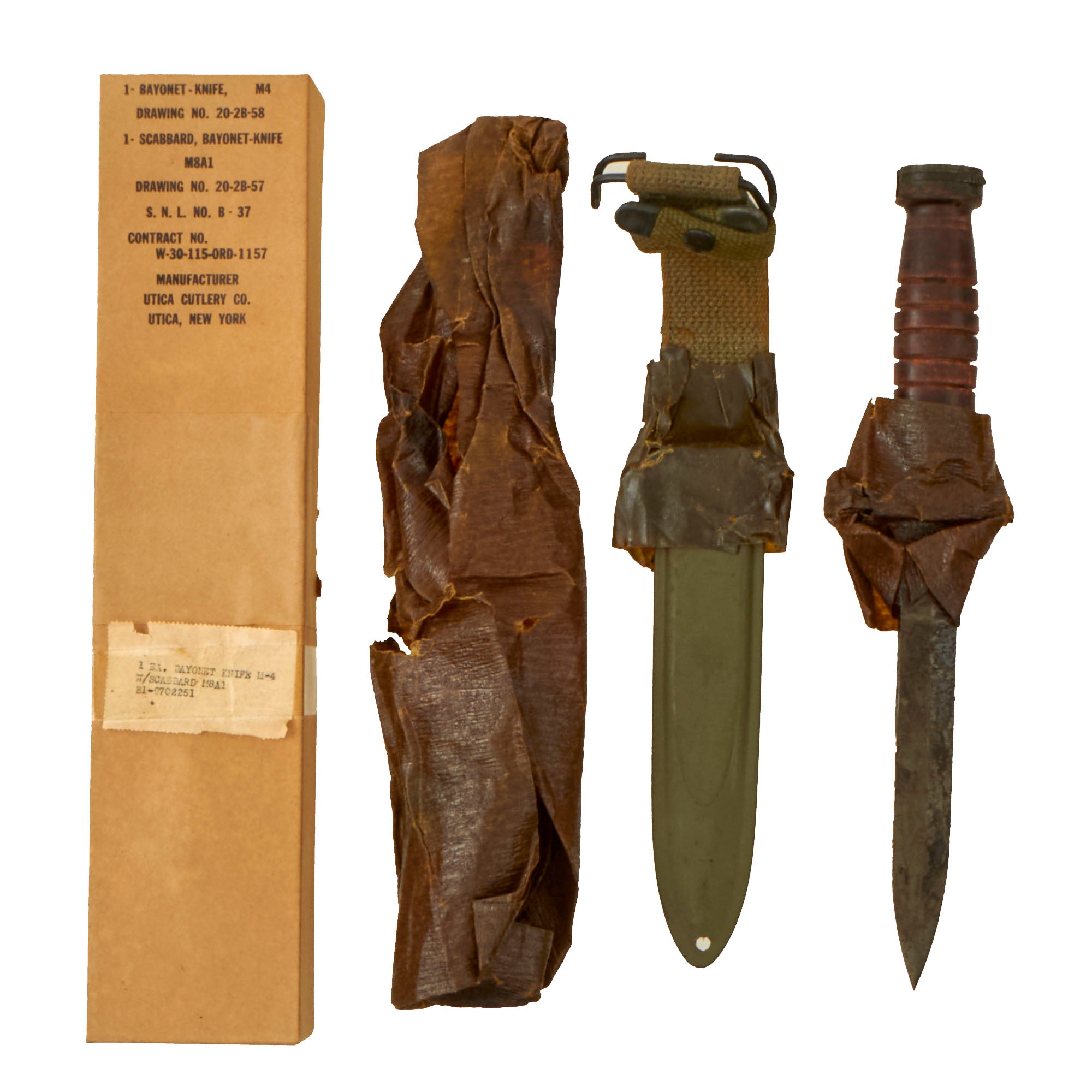 Original U.S. WWII Unissued M4 Bayonet by Utica Cutlery for the M1 