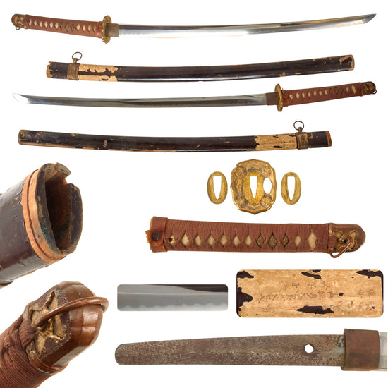 Original WWII Japanese Type 98 Shin-Gunto Handmade Katana Sword by MASAYASU with Lacquered Wooden Scabbard Original Items