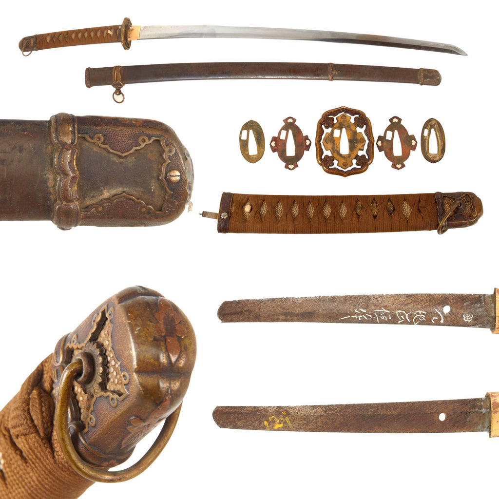 Original Japanese WWII Type 98 Shin-Gunto Katana Sword by AMACHI MASATSUNE with Steel Scabbard - YASAKUNI Steel Blade Original Items