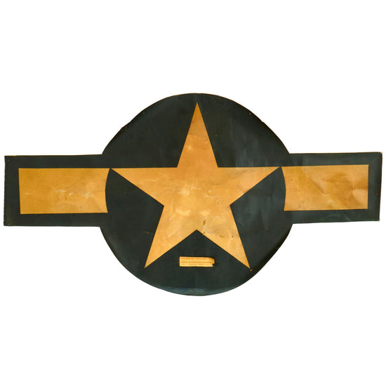 Original U.S. WWII Framed USMC Stinson L-5 Sentinel Aircraft Roundel Removed From Fuselage Skin at MCAS Cherry Point, North Carolina - 25¼ X 44¼” Original Items