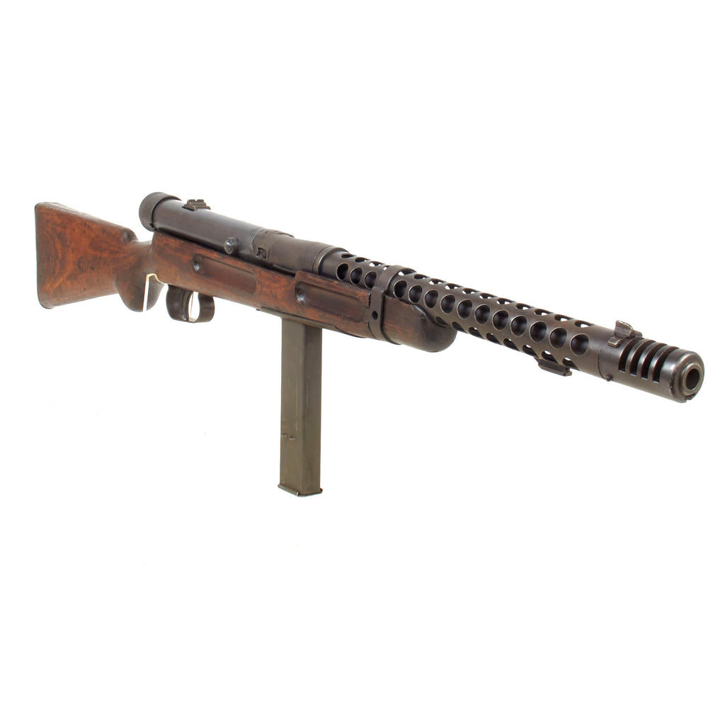 Original WWII Italian Beretta MP38A SMG with Ventilated Barrel Jacket, Bayonet Lug & Display Magazine Original Items