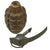 Original U.S. WWII Inert MkII Pineapple Practice Grenade with Yellow Ring & M10A3 Fuze Original Items