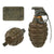 Original U.S. WWII Inert MkII Pineapple Practice Grenade with Yellow Ring & M10A3 Fuze Original Items