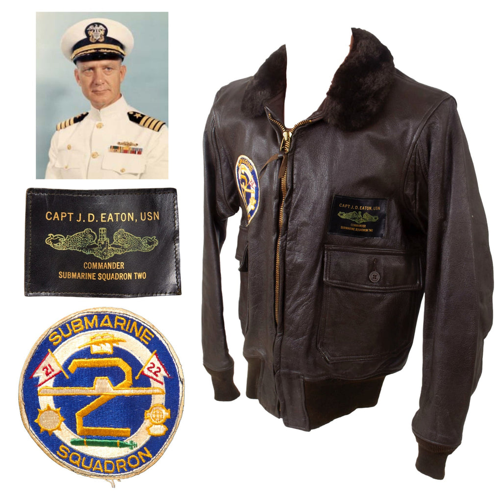 Original U.S. Vietnam War Identified & Patched G-1 Flight Jacket of Captain John David Eaton, Commander of Submarine Squadron 2 Original Items