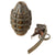Original U.S. WWII Inert MkII Pineapple Grenade with Underlying Yellow Paint & M10A2 Fuze