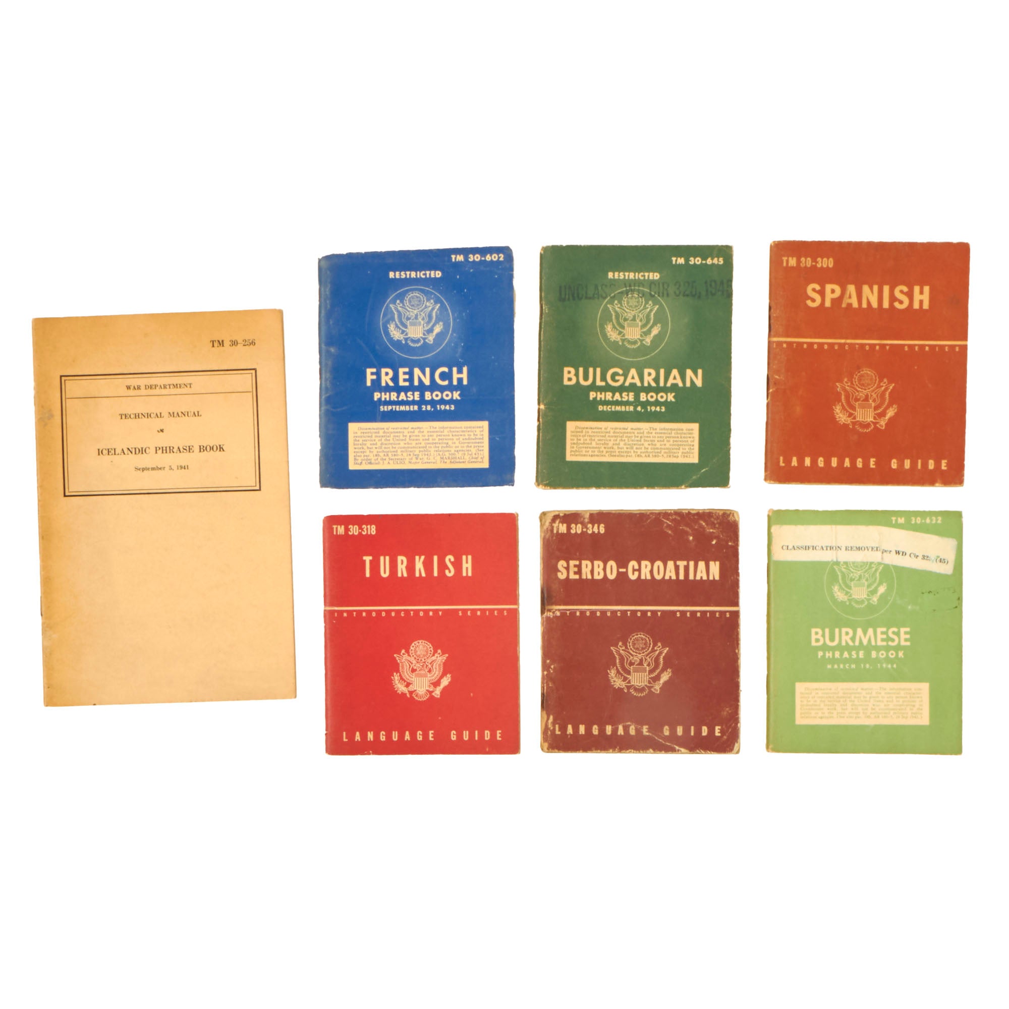 Original U.S. WWII Foreign Language Phrase Book Lot - Burmese