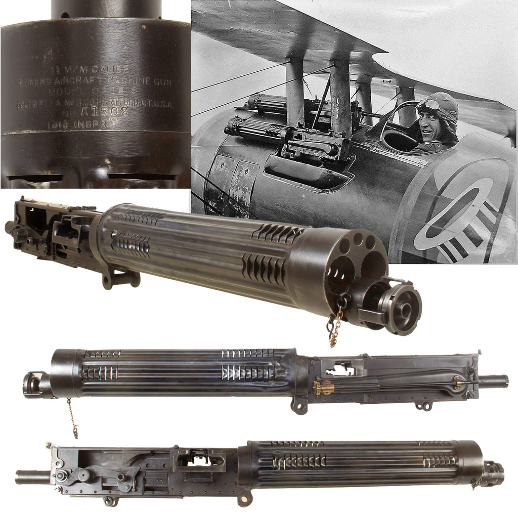 Original U.S. WWI Model 1918 Colt Vickers Aircraft Display Machine Gun Serial A 1502 with Synchronizing Gear - Balloon Buster Original Items