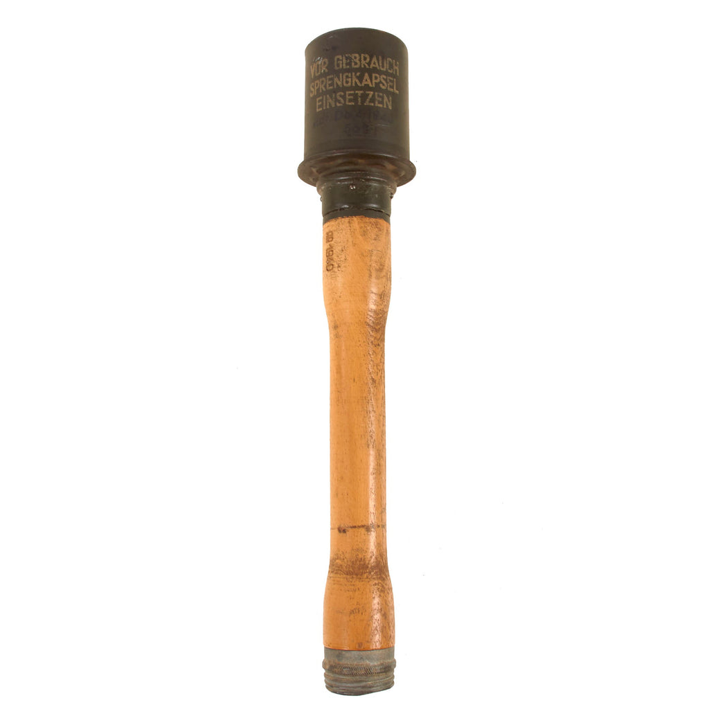 Original German WWII M24 Inert Stick Grenade Stielhandgranate by Richard Rinker Purportedly Captured by USN D-Day Veteran - Dated 1940 Original Items