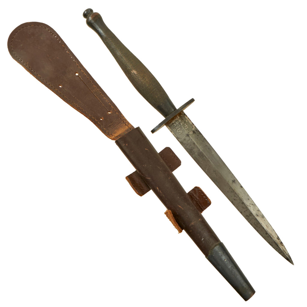 Original British WWII Second Pattern Fairbairn-Sykes Fighting Knife Blade-Marked by Wilkinson with Sheath Original Items