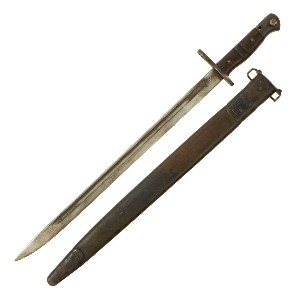 Original U.S. WWI M1917 Enfield Rifle & Trench Gun Bayonet by Remington with Scabbard - Dated 1917 Original Items