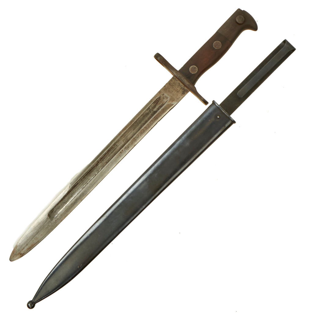Original U.S. Spanish American War Model 1892 Krag Rifle Bayonet and First Pattern Scabbard - Dated 1895 Original Items