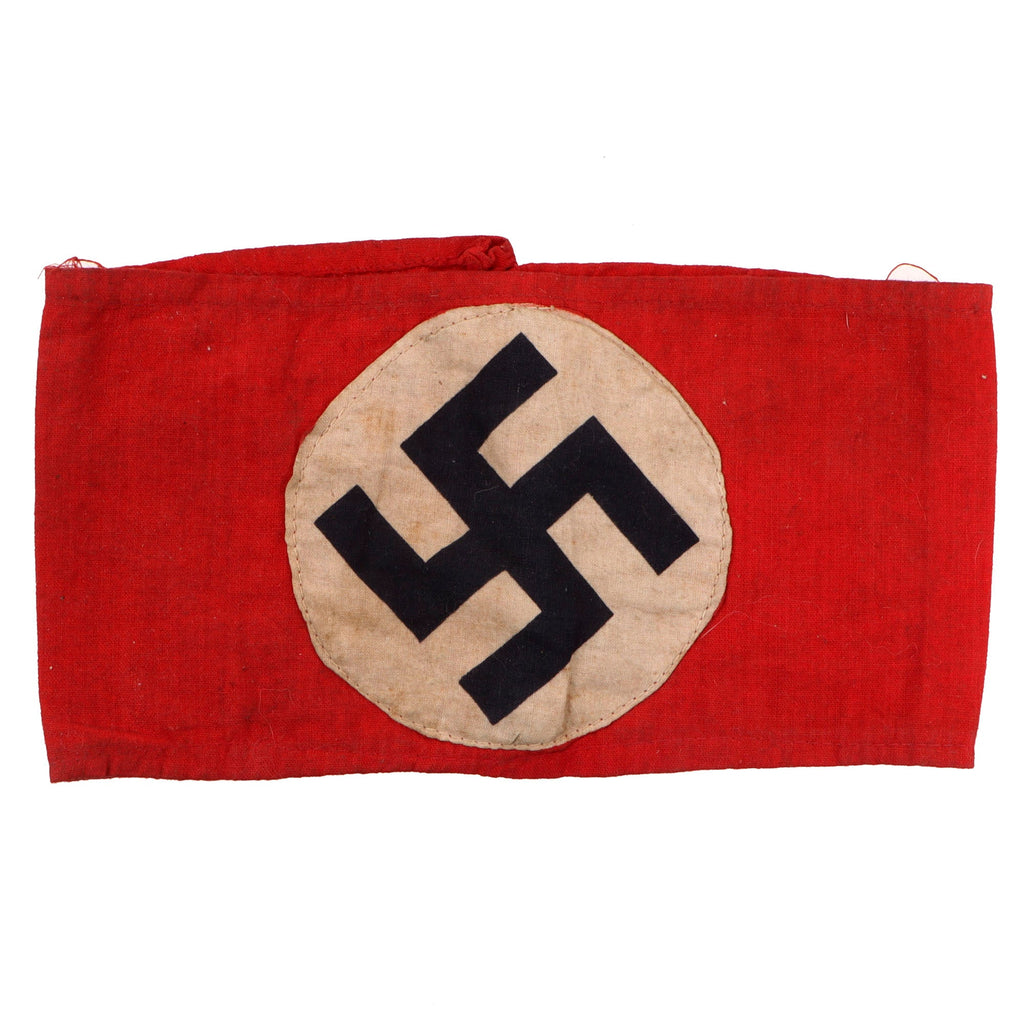 Original German WWII NSDAP & SA Multi-piece Cotton Armband with Printed Insignia Original Items